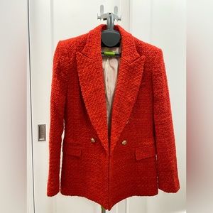 Zara Red Tweed Blazer